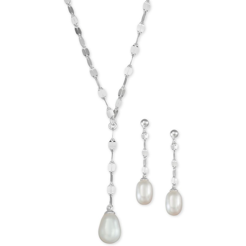 2-Pc. Set Cultured Freshwater Pearl (7 x 9mm) Lari...