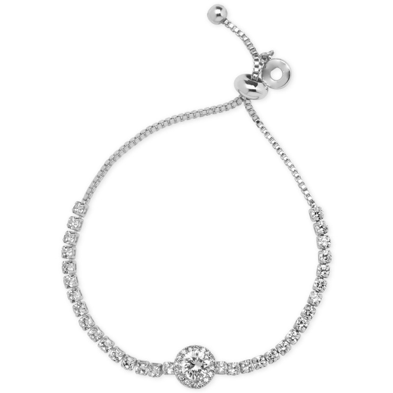 Multi-Crystal Slider Tennis Bracelet