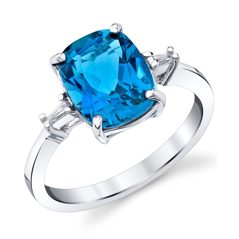 Blue Topaz (3-3/4 ct.) & Diamond (1/20 ct.) Diamon...