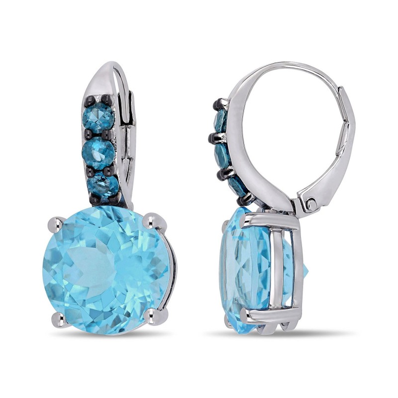 Blue Topaz (15-1/4 ct.t.w.) Drop Earrings in Sterl...