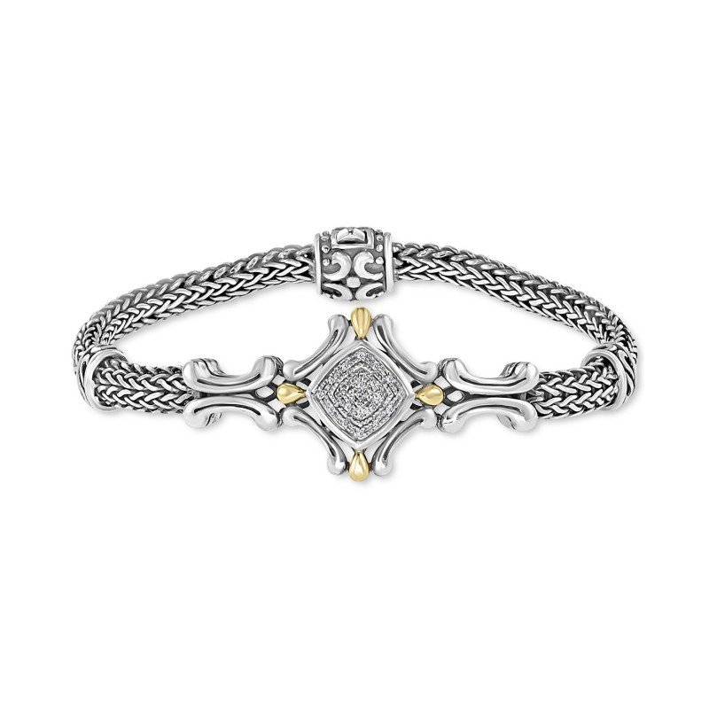 Diamond Cluster Antique-Look Bracelet (1/10 ct.) i...