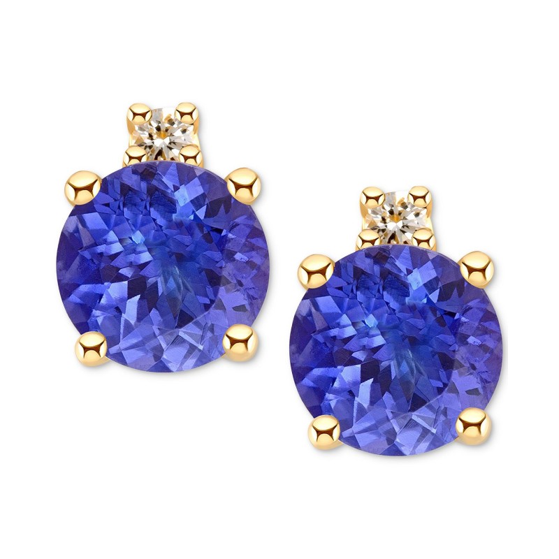 Tanzanite (1/2 ct.) & Diamond Accent Stud Earrings...