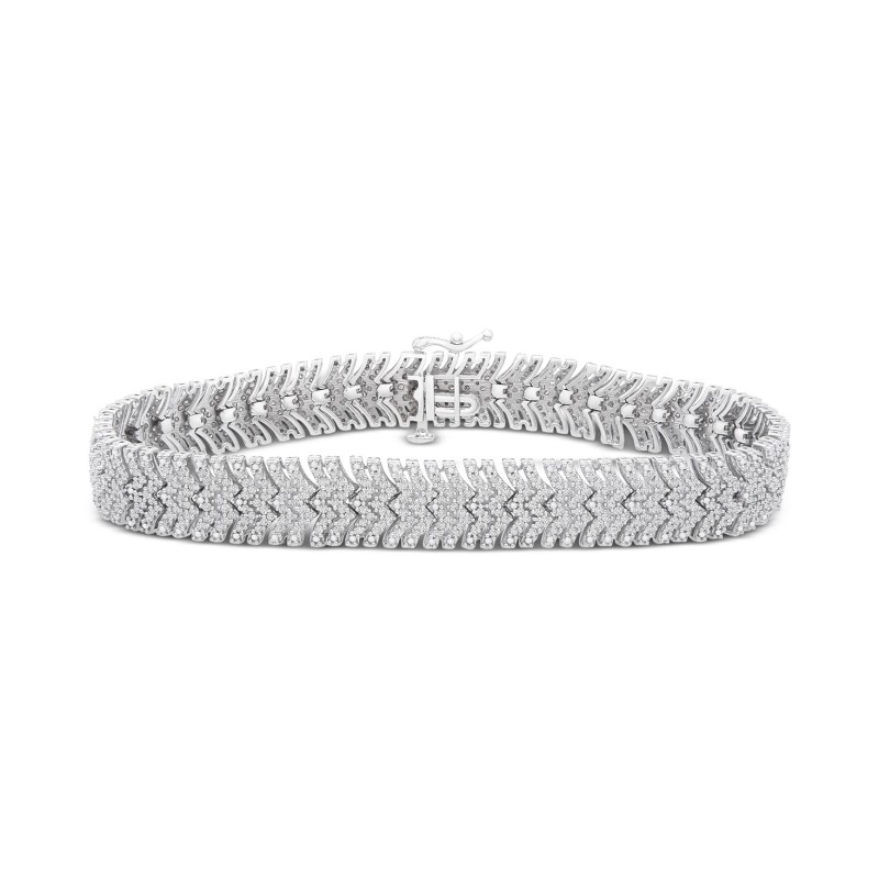 Diamond Chevron Bracelet (3 ct.) in Sterling Silve...