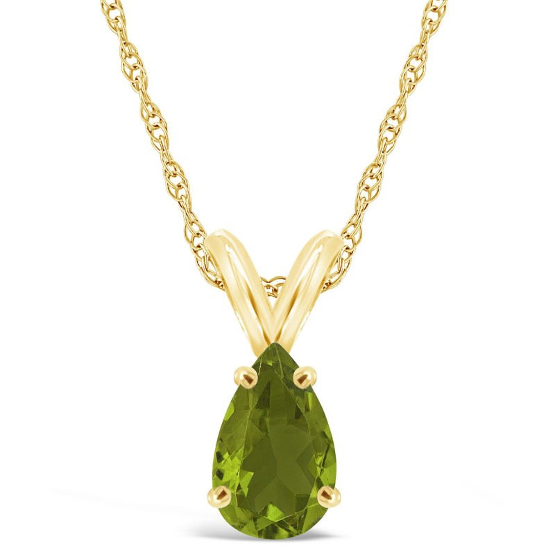 Peridot Pendant Necklace (1-1/3 ct.t.w) in 14K Yel...