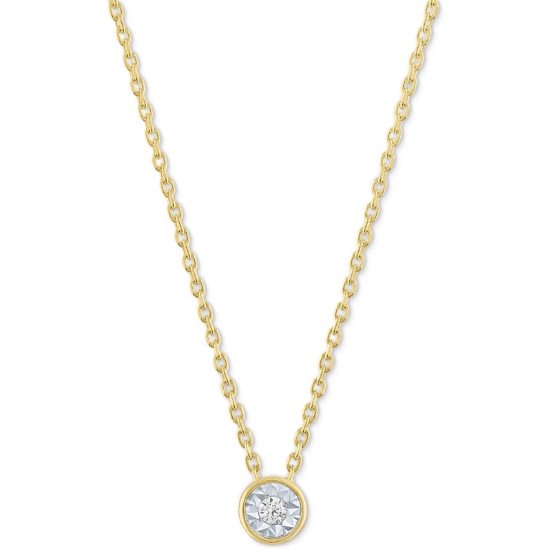 Diamond Accent Pendant Necklace in 14k Gold-Plated...