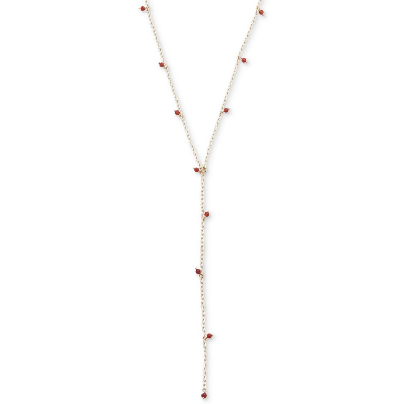 Gold-Tone Shaky Bead Lariat Necklace, 16-1/2