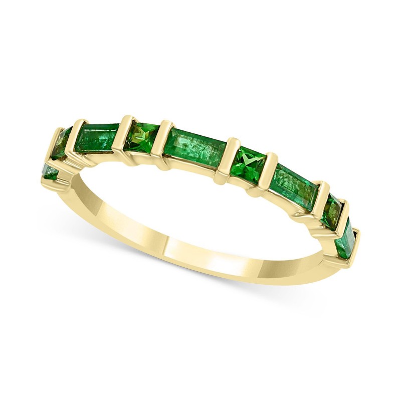 Emerald (3/8 ct.) & Tsavorite (1/5 ct.) Ring in 14...