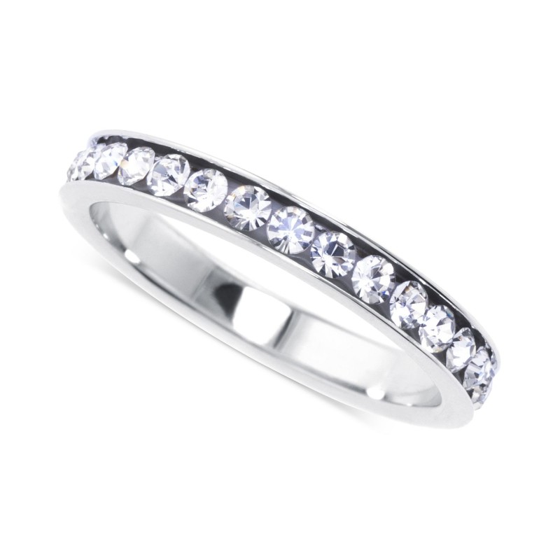 Crystal Eternity Stackable Band in Sterling Silver