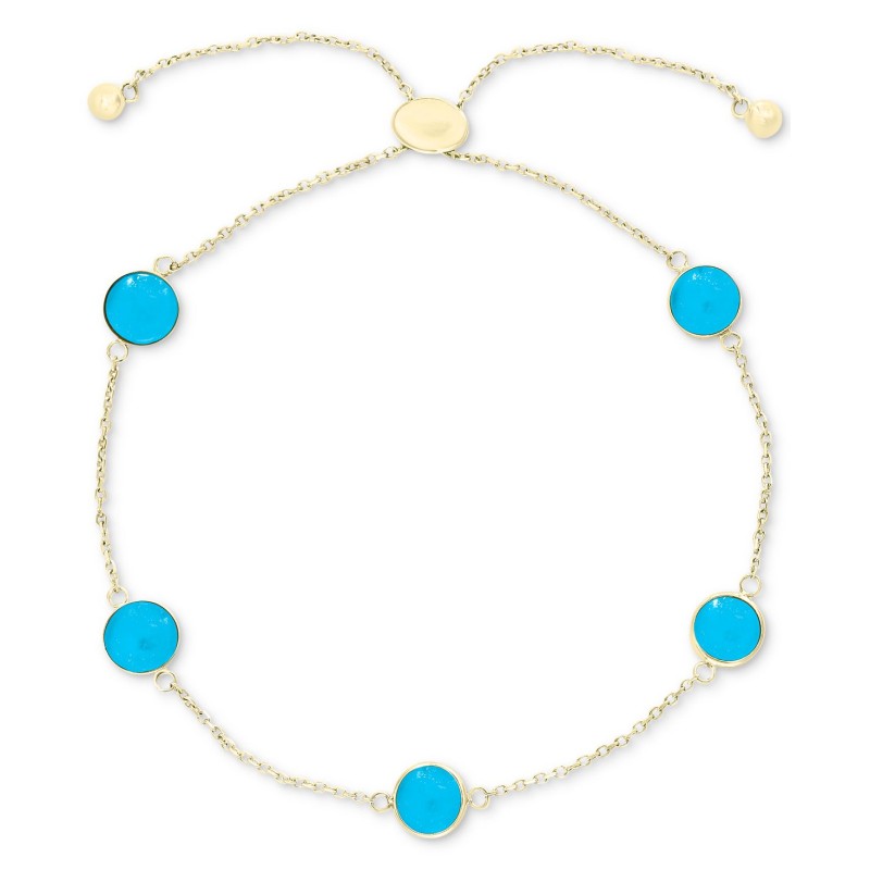 Turquoise (6mm) Bracelet in 14k Gold