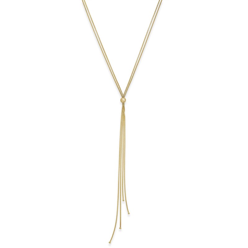 Tassel Lariat Long Necklace in 14k Gold-Plated Ste...