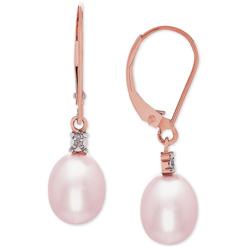 Blush Cultured Freshwater Pearl (8mm) & Diamond Ac...