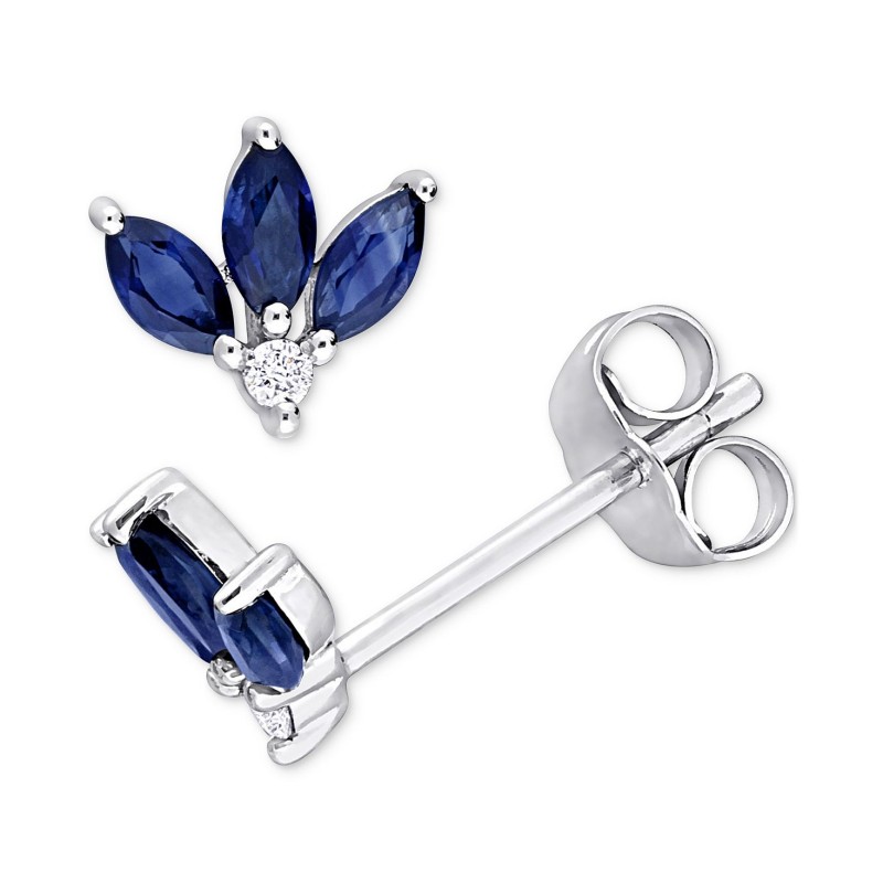 Sapphire (5/8 ct.) & Diamond Accent Stud Earrings ...