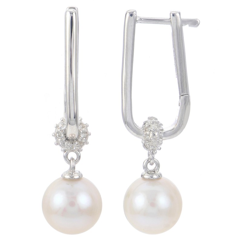 Cultured Freshwater Pearl (8mm) & White Topaz (1/2...