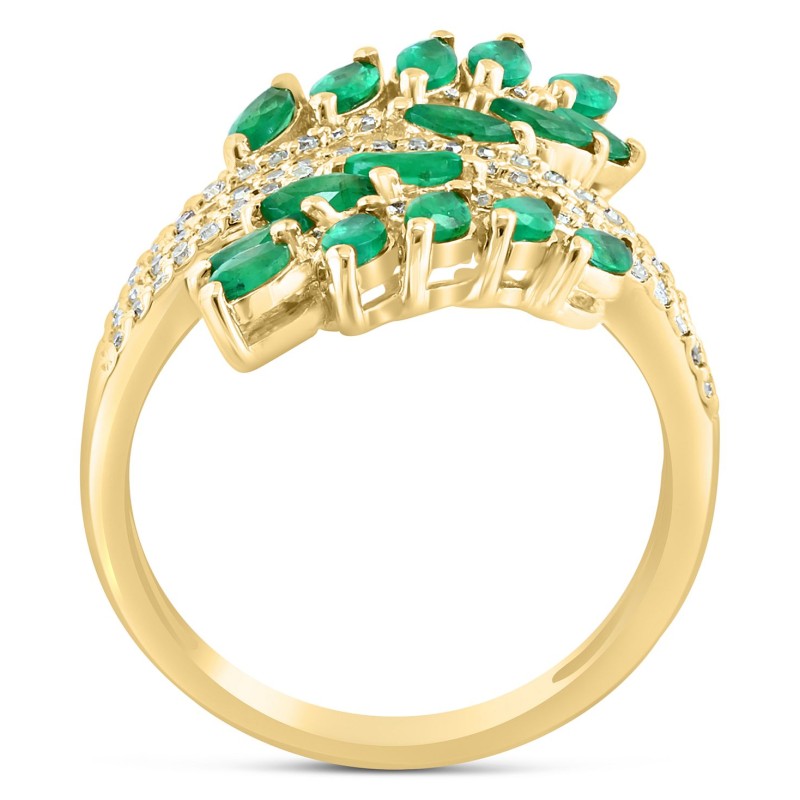 Emerald (1-1/2 ct.) & Diamond (1/3 ct.) Vine Ring ...