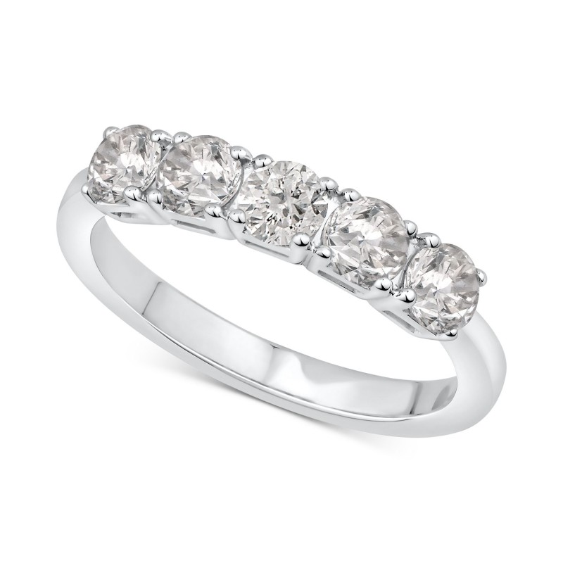 Diamond Five Stone Band (1 ct.) in 14k White Gold