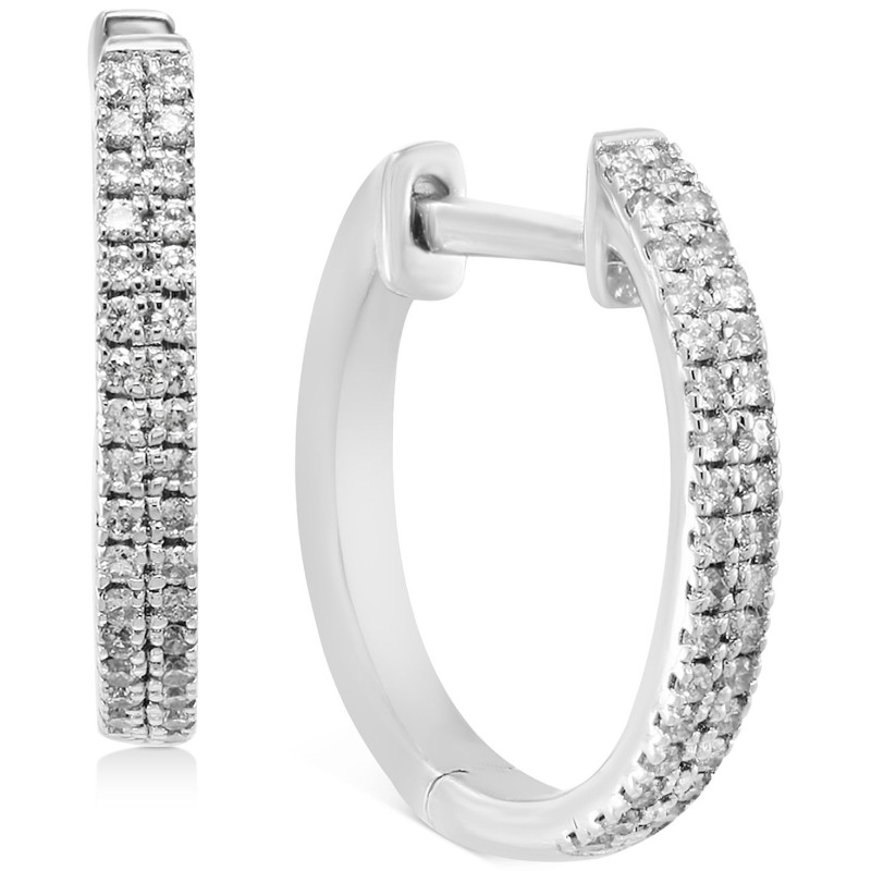 Diamond Small Double Row Hoop Earrings (1/5 ct.) i...