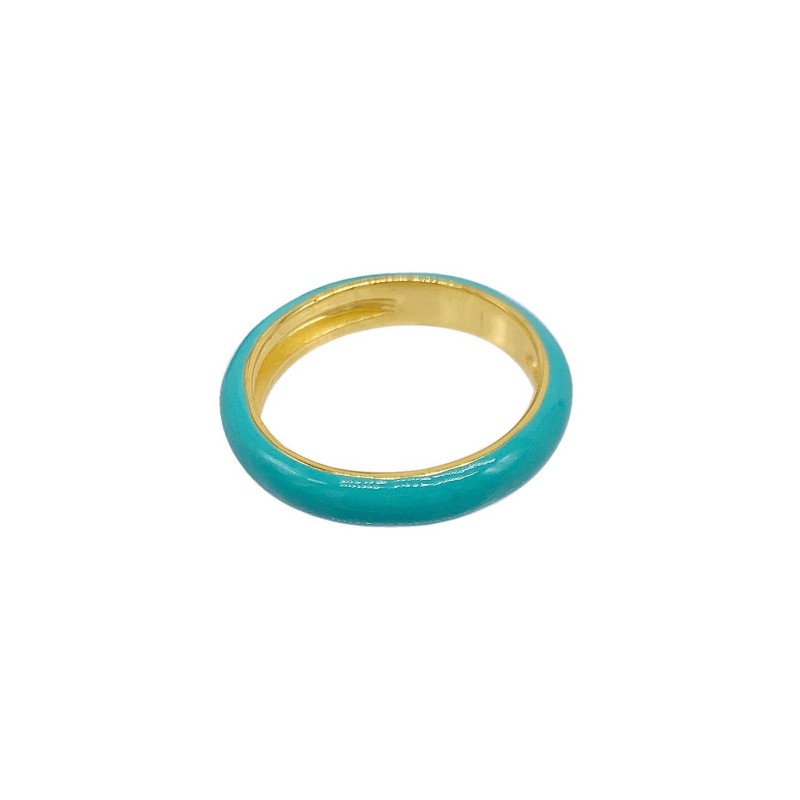 4mm Aqua Enamel Donut Band Ring