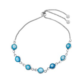 Women's Aqua Glass Guardian Eye Adjustable Bracelet