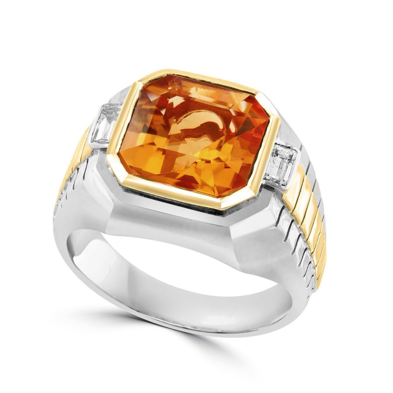 Men's Citrine (5-1/10 ct.) & White Topaz (1/10 ct....