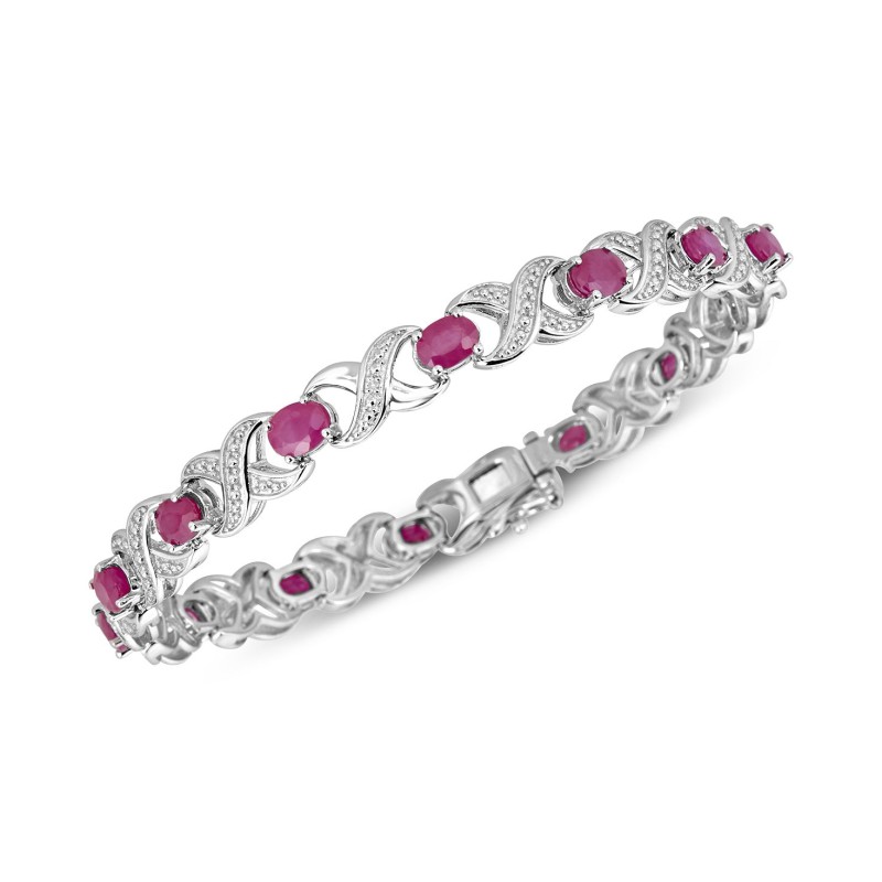 Ruby (7 ct.) and Diamond Accent Bracelet in Sterli...