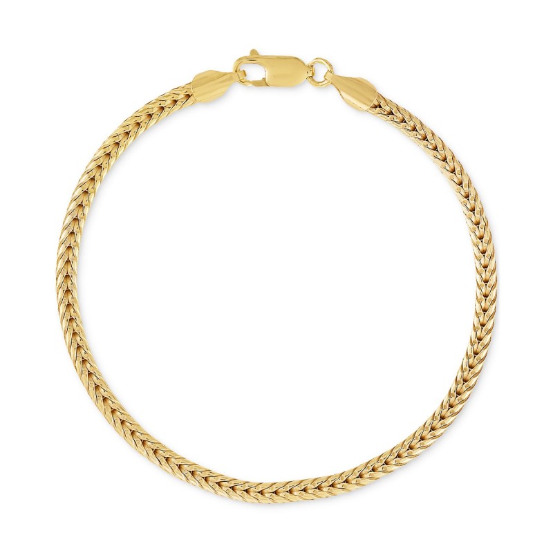 Squared Link Chain Bracelet in 14k Gold-Plated Ste...