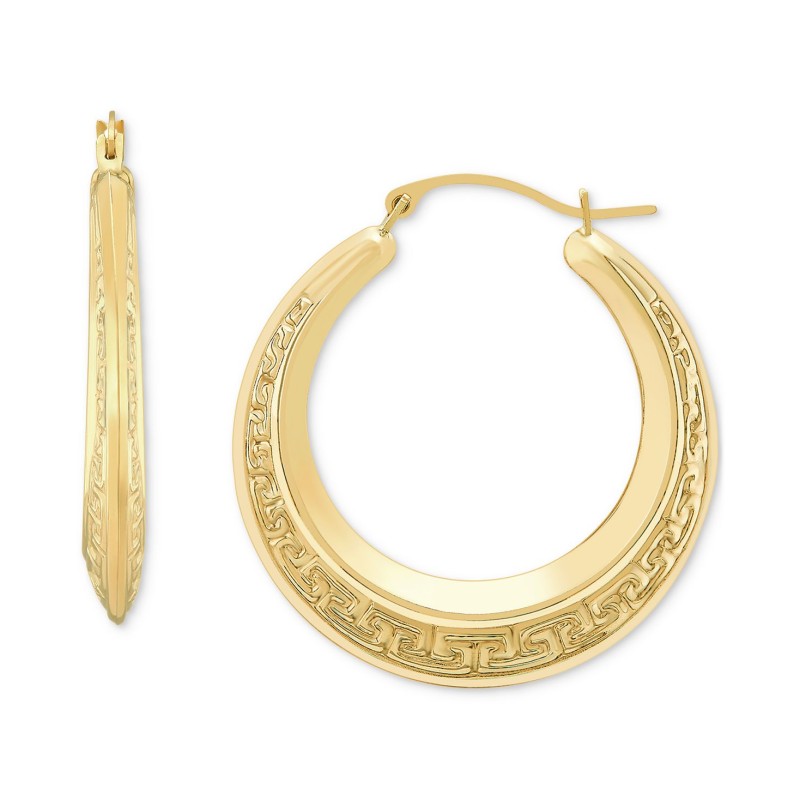 Small Round Hoop Earrings in 10k Gold, 25mm