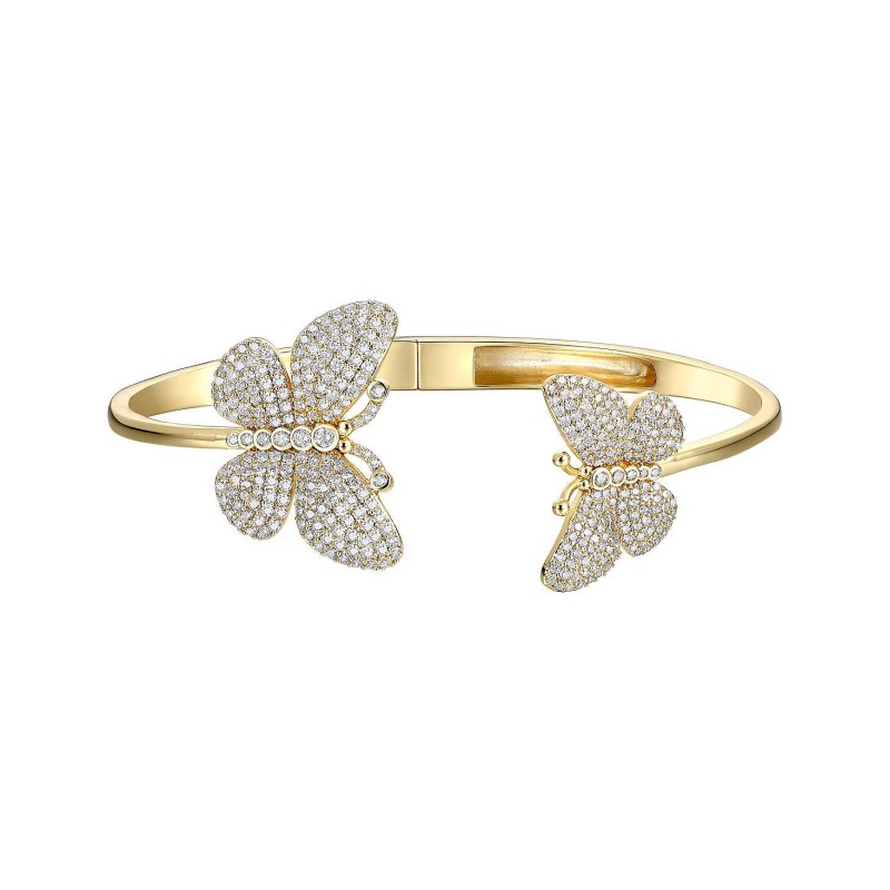 Sterling Silver & 14K Gold-Plated French Pave Butt...