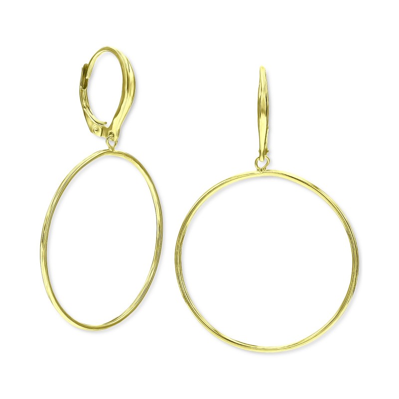 Circle Dangle Hoop Drop Earrings