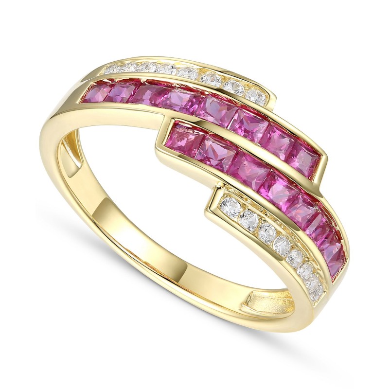 Ruby (1 ct.) & Diamond (1/6 ct.) Statement Ring in...